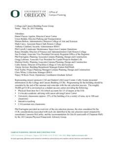 Office of Campus Planning College and Careers Building Focus Group Notes – May 20, 2015 Meeting Attendees: