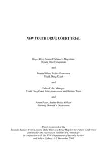 NSW youth drug court trial