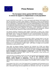 International relations / Afghanistan / European Union / Afghan civil war / Rural development / Afghan National Solidarity Programme / Asia / Ministry of Rural Rehabilitation and Development / Development