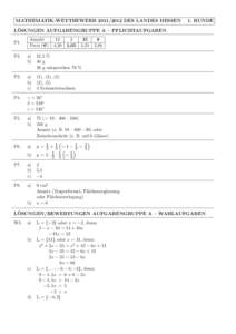 MATHEMATIK-WETTBEWERBDES LANDES HESSEN  1. RUNDE ¨ LOSUNGEN