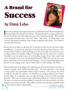 A Brand for  Success by Demi Lobo  I
