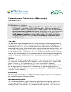 1  Preparation and Submission of Manuscripts (Revised May[removed]Contents (click on the topic)