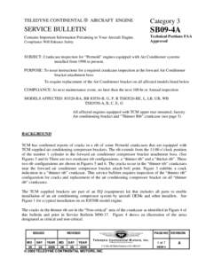 TELEDYNE CONTINENTAL ® AIRCRAFT ENGINE  Category 3 SERVICE BULLETIN