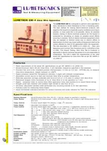 LUMETRONICS Te s t & M e a s u r i n g E q u i p m e n t Custom built Test Equipment Photometr y Safety & Compliance