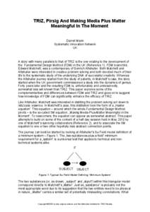 Mind / TRIZ / Cognitive science / Acronyms / Intelligence / Creative problem solving / Genrich Altshuller / Matchett / Robert M. Pirsig / Problem solving / Creativity / Thought