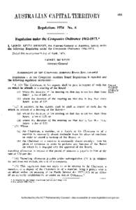 Regulations[removed]No. 8 Regulation under the Companies Ordinance[removed].* I, LIONEL KEITH MURPHY, the Attorney-General of Australia, hereby make