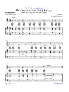 Sheet Music from www.mfiles.co.uk  The Coventry Carol (Lully Lullay) Accompaniment: Piano/Guitar chords