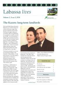 Labassa lives Volume 2, Issue 3, 2014 The Kazers: long-term landlords Wolf and Hinda Kazer (formerly Kajzerowicz) owned Labassa for