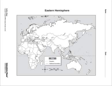 Eastern Hemisphere  Key Equator National boundary N