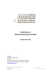 Association of Australia Medical Research Institutes submission to the National Commission of Audit