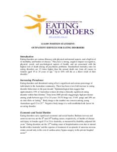 www.anzaed.org.au[removed]POSITION STATEMENT: OUTPATIENT SERVICES FOR EATING DISORDERS  Introduction