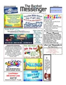 PERIODICAL POSTAGE PAID  May 29, 2014 www.firstduncan.org SPECIAL EDITION FOR FIRST BAPTIST CHURCH, DUNCAN, OK