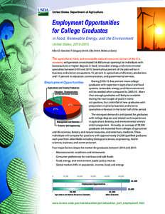 United States Department of Agriculture  Employment Opportunities for College Graduates in Food, Renewable Energy, and the Environment United States, [removed]