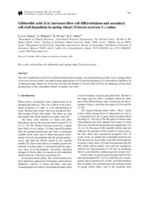 Plant Growth Regulation 27: 161–165, 1999. © 1999 Kluwer Academic Publishers. Printed in the NetherlandsGibberellic acid (GA) increases fibre cell differentiation and secondary