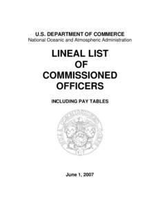 U.S. DEPARTMENT OF COMMERCE National Oceanic and Atmospheric Administration LINEAL LIST OF COMMISSIONED