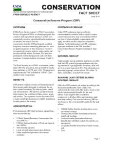 CONSERVATION FACT SHEET UNITED STATES DEPARTMENT OF AGRICULTURE  FARM SERVICE AGENCY