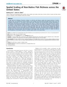 Spatial Scaling of Non-Native Fish Richness across the United States Qinfeng Guo1*, Julian D. Olden2 1 USDA FS, Eastern Forest Environmental Threat Assessment Center, Asheville, North Carolina, United States of America, 