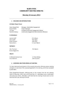 Blair Athol Community Meeting Minutes, 16 Jan 2012