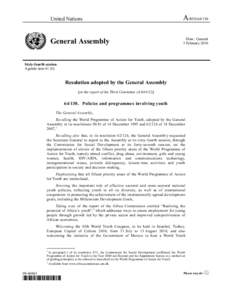 Sociology / Youth participation / AIDS / United Nations / Medicine / International Year of Youth / United Nations Population Fund / Youth rights / HIV/AIDS / Health