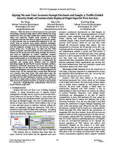 Signing Me onto Your Accounts through Facebook and Google: A Traffic-Guided Security Study of Commercially Deployed Single-Sign-On Web Services