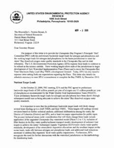 EPA Chesapeake Bay TMDL Loads Letter
