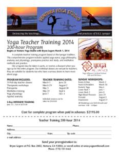 Yoga Teacher Training[removed]hour Program