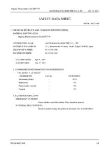 Organic Photoconductor for KIP7770  KATSURAGAWA ELECTRIC CO., LTD. Oct. 17, 2013