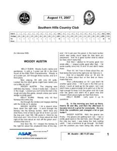 August 11, 2007 Southern Hills Country Club Hole # Yardage Par