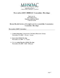 Commissioner Agenda November Meeting Proposition 63