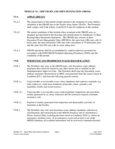 MODULE III - TREATMENT OF ENERGETIC WASTES