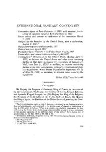 International sanitary convention