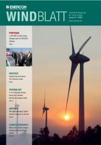 WINDBLATT PORTUGAL 1,200 MW of wind energy: Portugal opts for ENERCON turbines Page 6