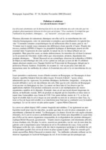 Bourgogne Aujourd’hui - N° 36, Octobre-NovembreDossier]  Pollution et solutions Le sol est-il encore vivant ? Les discours alarmistes sur la destruction de la vie microbienne des sols viticoles par les produits