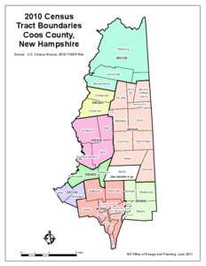 2010 Census Tract Boundaries Coos County, New Hampshire  Pittsburg