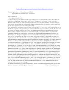 Southern Campaign American Revolution Pension Statements & Rosters Pension Application of W illiam Anderson S30828 Transcribed and annotated by C. Leon Harris State of Kentucky } M ontgomery county } SS