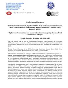 SNB-BIS-CEPR-FRBD Conference - Call for Papers