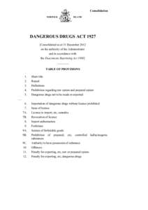 Consolidation NORFOLK ISLAND  DANGEROUS DRUGS ACT 1927