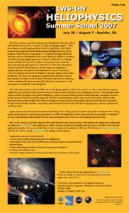 Space / Astrophysics / International Heliophysical Year / Physics / Science / Heliophysics / University Corporation for Atmospheric Research / Living With a Star / NASA / Sun / Atmospheric sciences / Meteorology