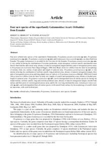 Four new species of the superfamily Galumnoidea (Acari: Oribatida) from Ecuador