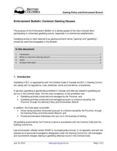 Information for B.C. Bar and Pub Owners: Slot Machines and VLTs in British Columbia