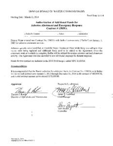 Board agenda item for March 12, 2014: Authorization of Additional Funds for Asbestos Abatement and Emergency Response