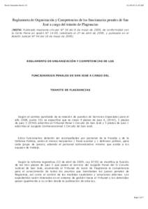 Texto Completo Norma:34 AM Reglamento de Organización y Competencias de los funcionarios penales de San José a cargo del trámite de Flagrancias