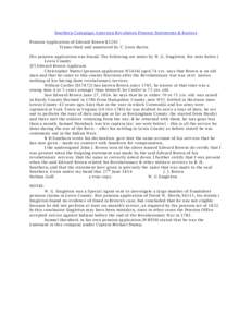 Southern Campaign American Revolution Pension Statements & Rosters Pension Application of Edward Brown R1292 Transcribed and annotated by C. Leon Harris [No pension application was found. The following are notes by W. G.