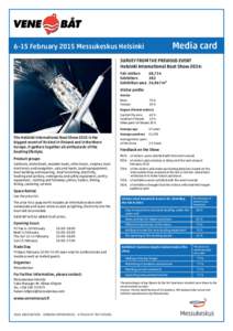 Media cardFebruary 2015 Messukeskus Helsinki SURVEY FROM THE PREVIOUS EVENT Helsinki International Boat Show 2014: