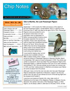 Biology / Bird / Passenger Pigeon / Martha / Ornithology / Zoology / Columbidae