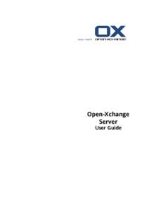 Open-Xchange Server User Guide Open-Xchange Server