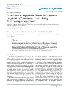 Journal of Genomics 2016, Vol. 4  Ivyspring International Publisher  Short Research Communication