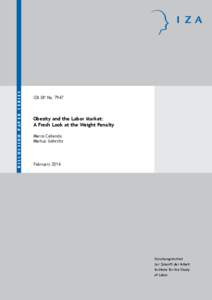 Obesity and the Labor Market: A Fresh Look at the Weight Penalty