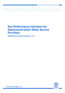 Key Performance Indicators for Queensland Urban Water Service Providers - Definitions Guide (version 1.2)