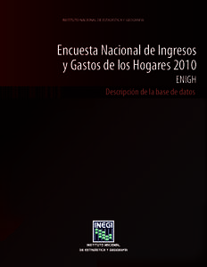 INSTITUTO NACIONAL DE ESTADÍSTICA Y GEOGRAFÍA  Encuesta Nacional de Ingresos y Gastos de los Hogares 2010 ENIGH